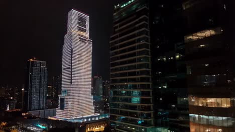 night view of city skyscrapers