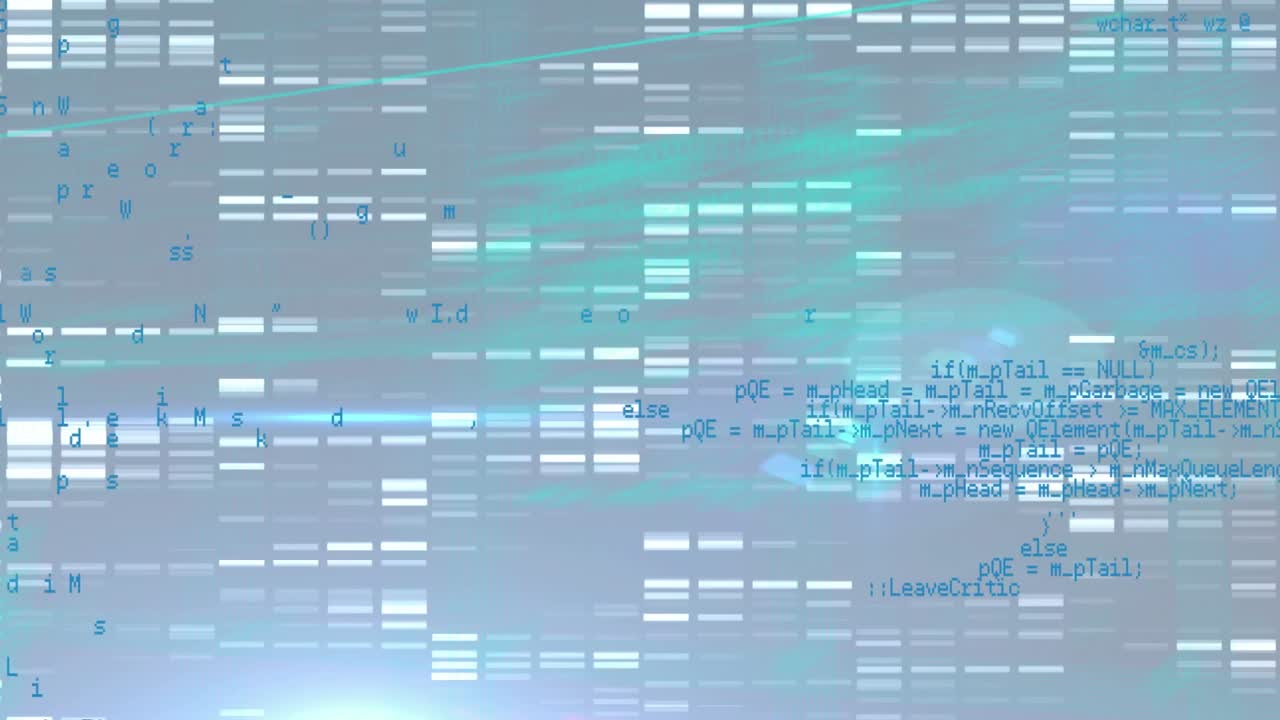 Animation of moving columns over data processing on background