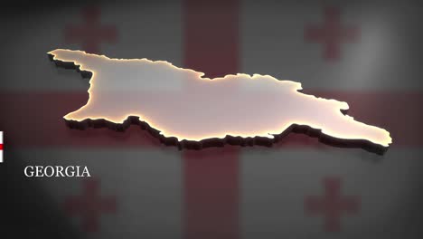 mapa animado en 3d de georgia (país)