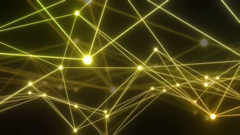 animación de la red de conexiones con nodos brillantes sobre fondo negro