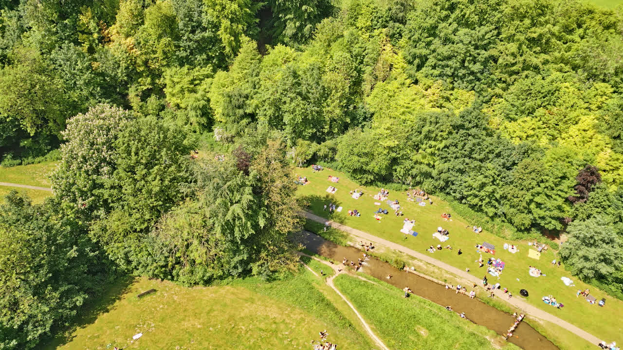 A UK park's aerial view via drone