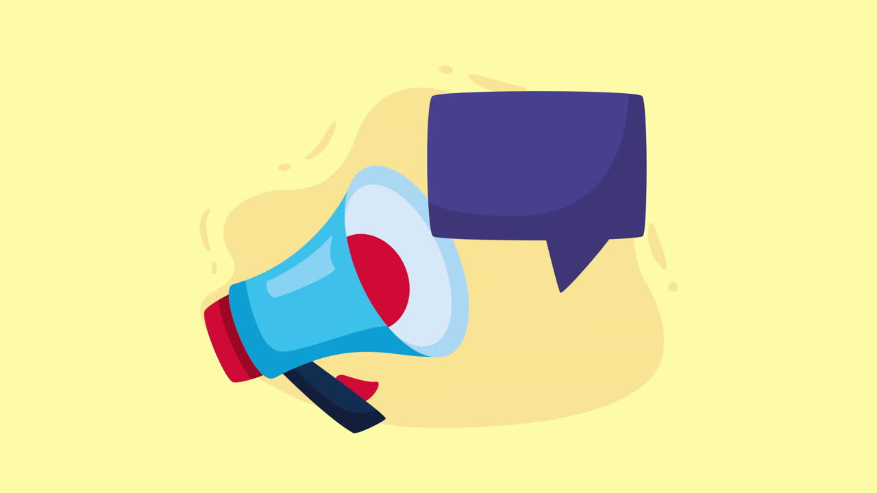 megáfono y burbuja de habla