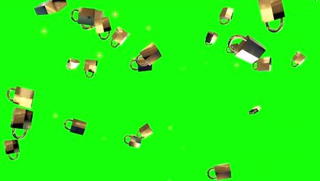 security lock particle loop animation green screen