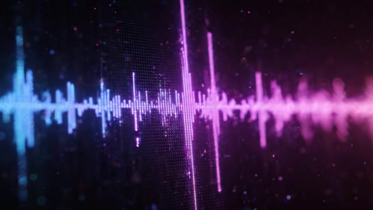 Dynamic Transition of Sound Waves: A Visual Exploration of Vibrant Colorization from Cool Blue to Intense Pink in Audio Representations