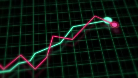 infografías de gráficos de línea creciente. crecimiento de la empresa ganancias datos de éxito. concepto de desarrollo de negocios. 4k