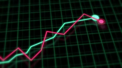 growing line chart infographics. company growth profits success data. business development concept. 4k