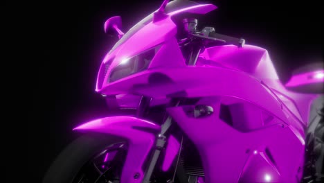 Moto-Sport-Bike-En-Estudio-Oscuro-Con-Luces-Brillantes