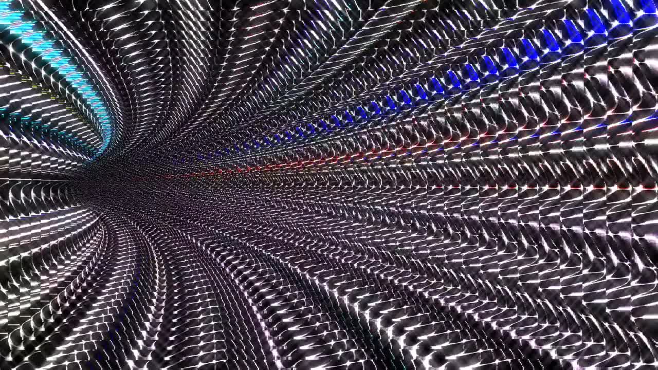 líneas brillantes 3d establecen el movimiento de la onda, color completo, sobre fondo negro