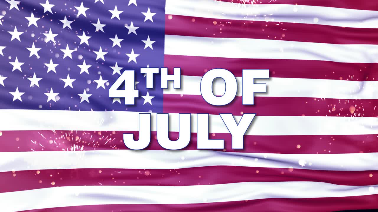 4th of July Independence day greeting animated background with american flag