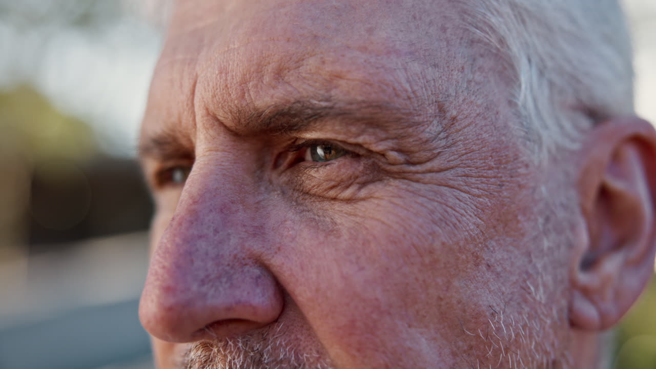 Close-up portrait of an older man