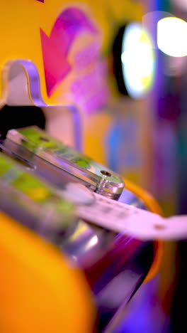 close-up of a prize machine