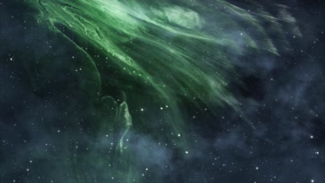 green nebula cloud surface in the universe