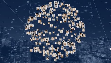 photos of people shaped into a rotating globe