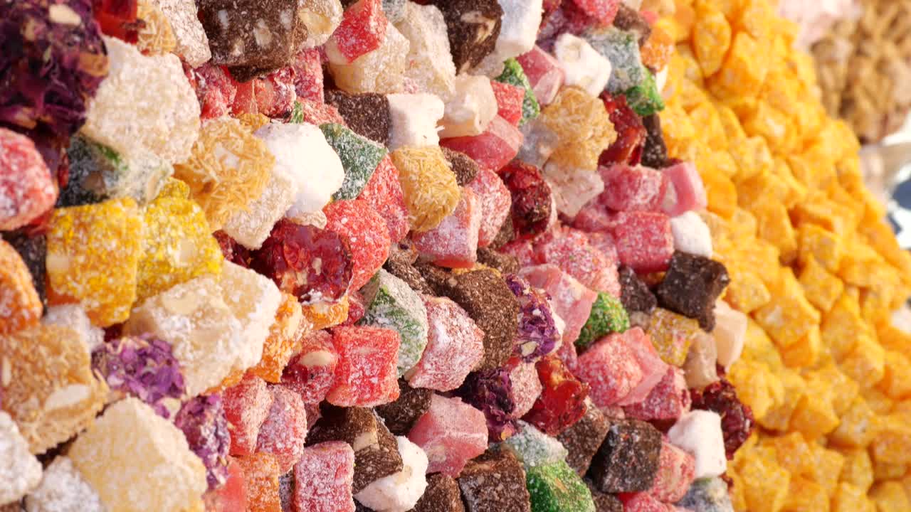 A Colorful Pile of Turkish Delight Sweets
