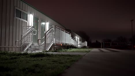 School-Portables-Lit-at-Night