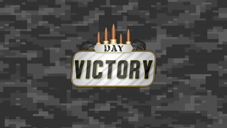 victory day with military patrons and grenades