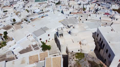 naxos, greece, aerial view of traditional white village houses on a beautiful day