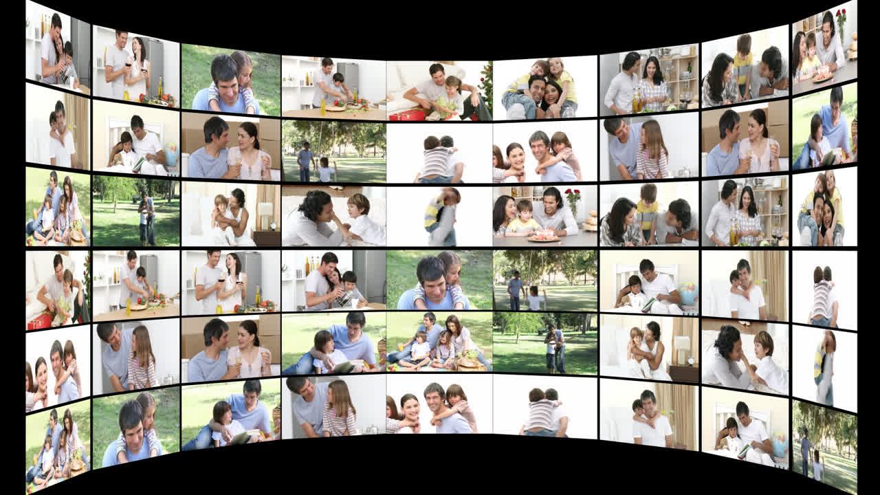 familias alegres divirtiéndose juntas