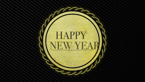 Happy-New-Year-with-gold-circle-on-black-texture