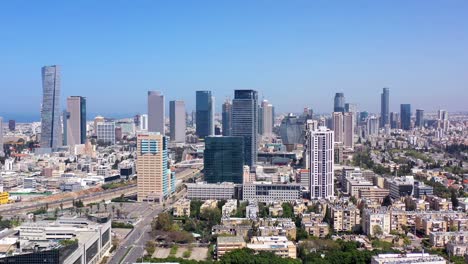 panoramic aerial view of tel aviv city skyline