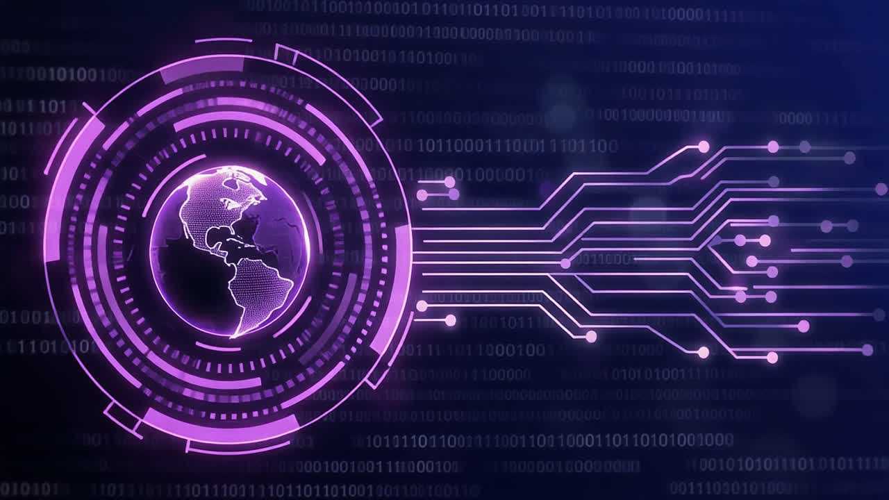 Futuristic Digital Earth Globe with Circuit Board Connections