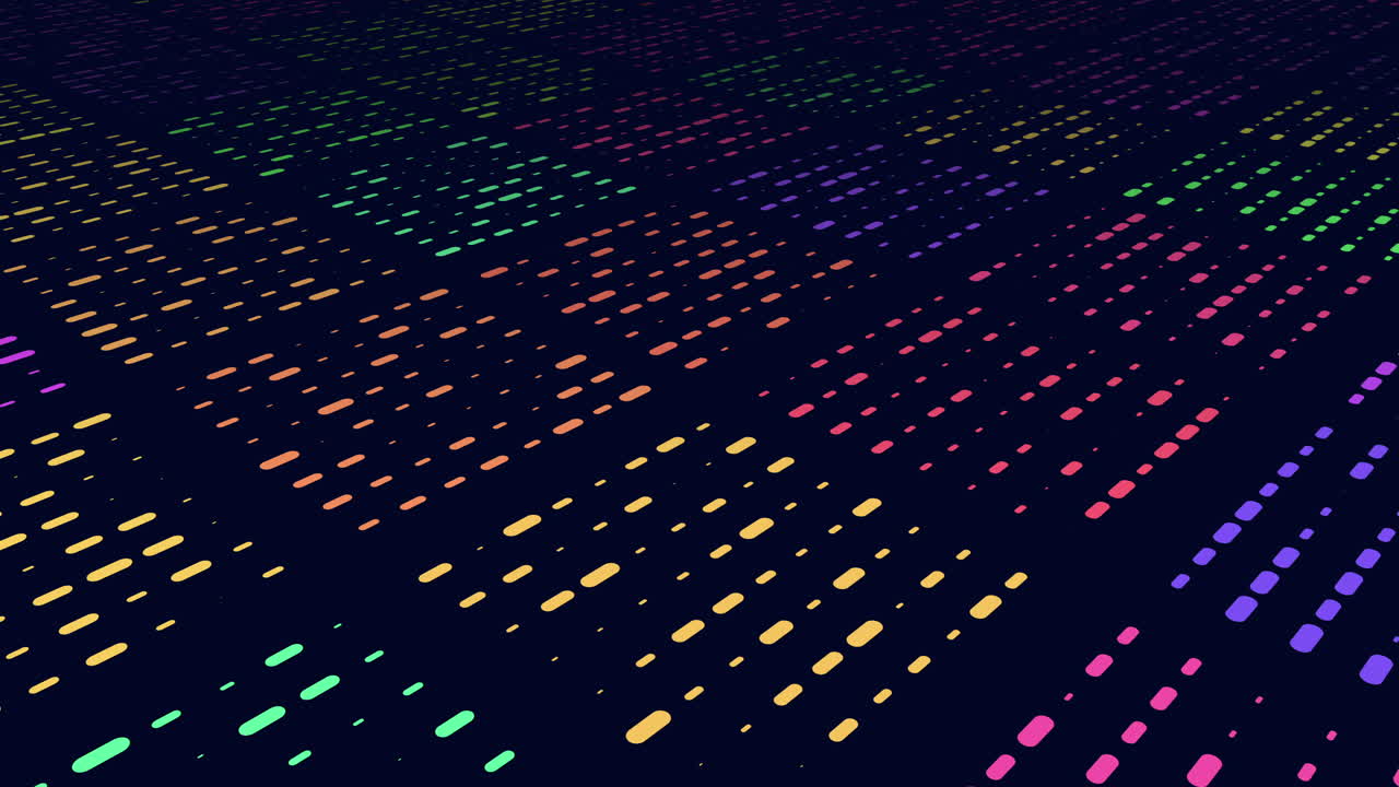 Colorful neon dots pattern in rows