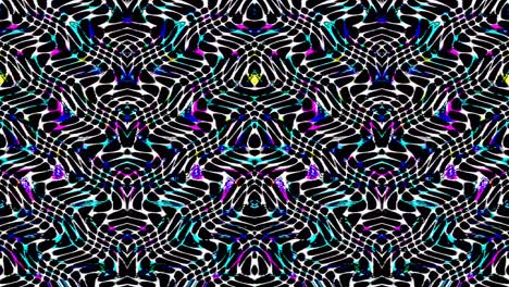 shining bright lines set wave motion, colorful, on black background