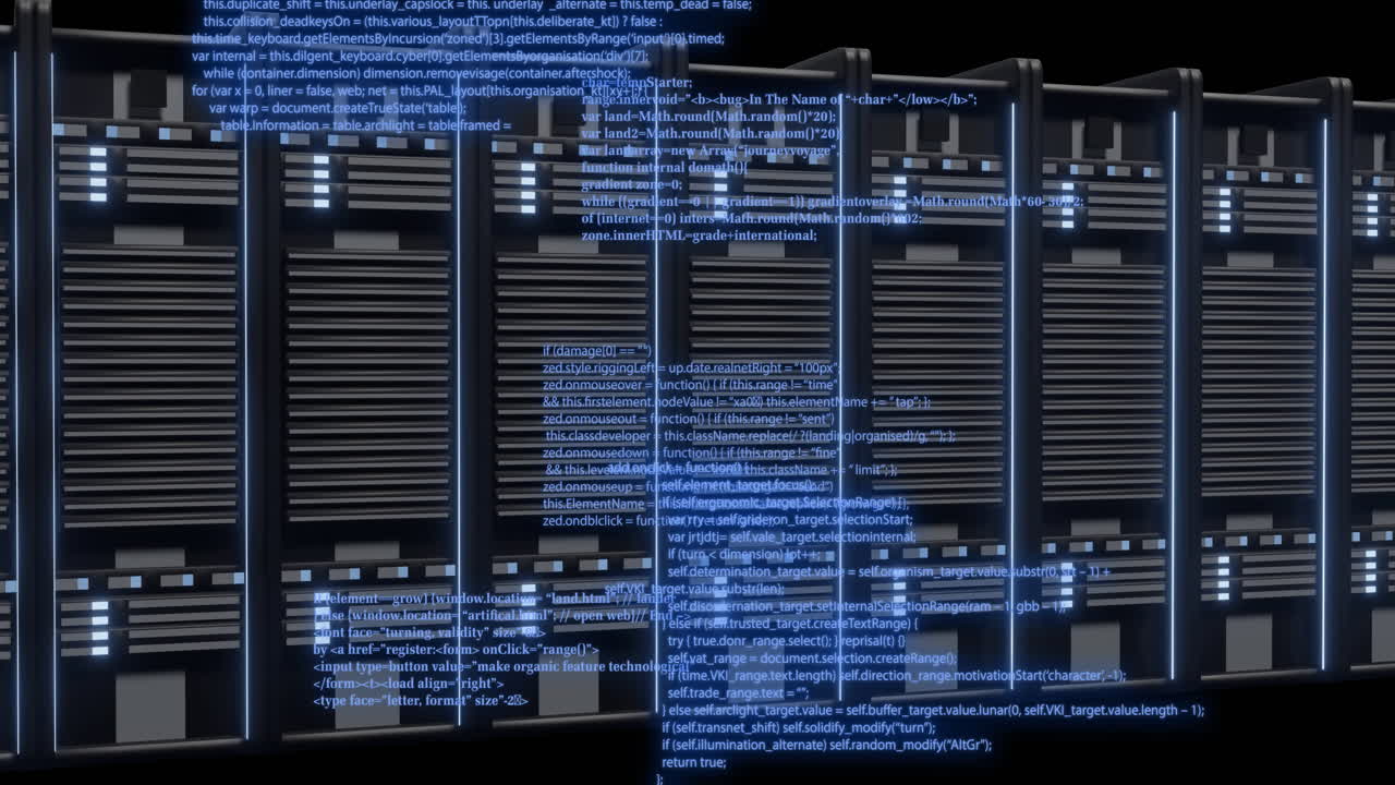 Animation of digital data processing over computer servers