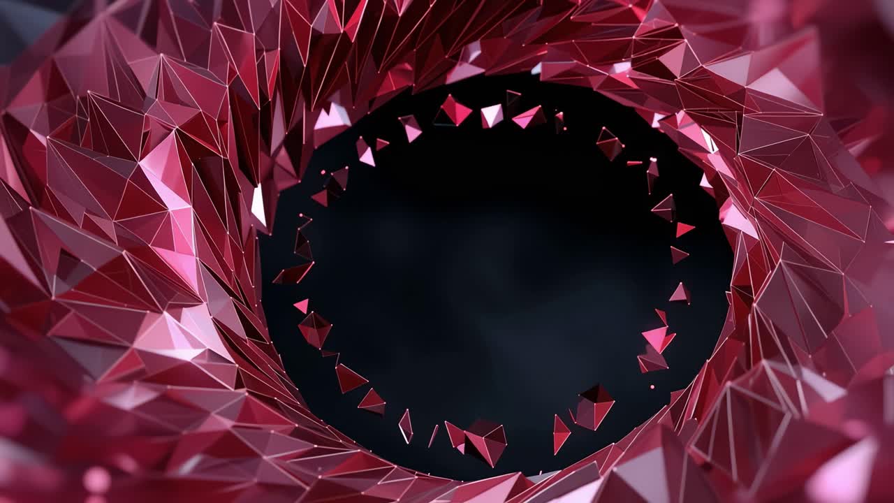 Dynamic Abstract Red Crystal Tunnel Motion Background