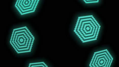 Neon-blue-hexagon-geometric-pattern