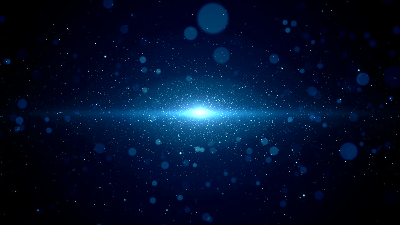 파란 먼지 입자 추상적인 빛 보케 모션 제목 영화적 배경 루프