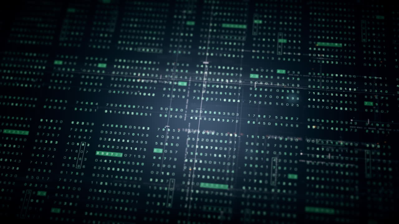 Advanced data matrix simulation UI with cutting-edge digital environment with a dynamic and immersive display of interconnected data matrix information networks systems background