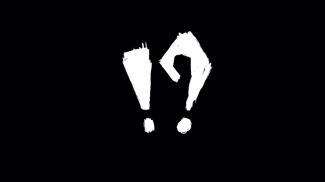 Animated Hand Drawn Exclamation and Question Marks on Black Background