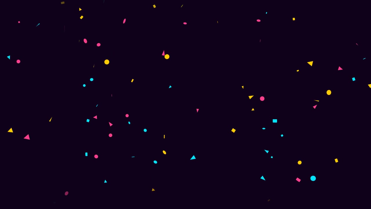 Confetti colorati che cadono su uno sfondo scuro