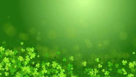 patrick day background with leaf clover pattern background. lucky green clover for irish festival st patrick s day. green animated looping screensaver with space for text.