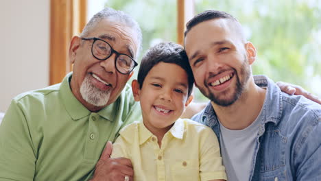 familia, abuelo, padre o rostro del niño
