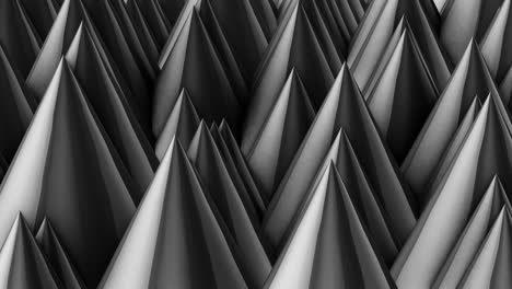 abstract cone metallic spikes geometric shapes gently rising fluidly - motion design 4k prores