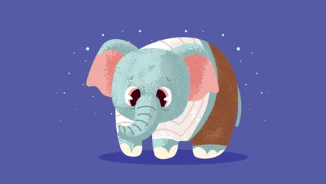 cute elephant comic character animation