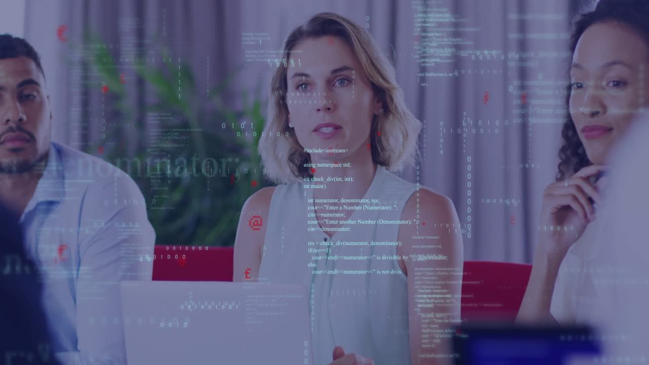 Animazione dell'elaborazione dati su diverse figure professionali in ufficio