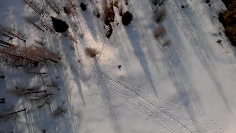 aerial view of the karavanke alps in the winter on a clear skies day