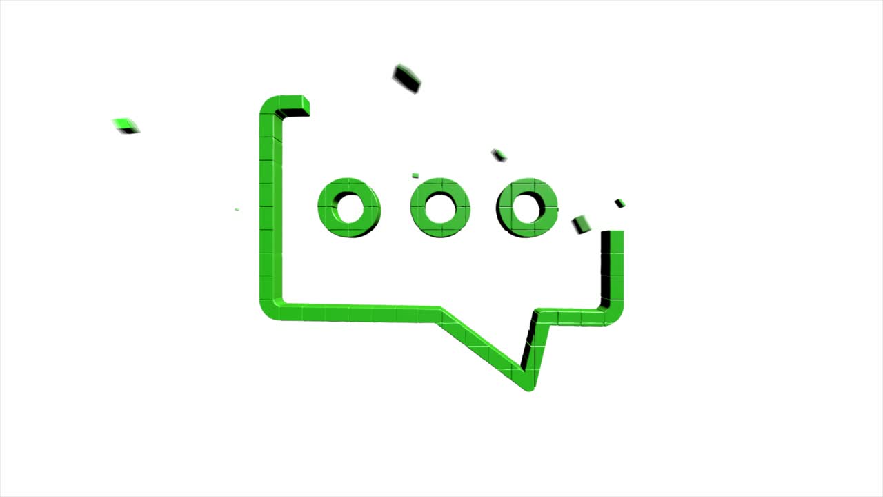 Social media 3D pixel icon design isolated on white background. Outline web icon. Motion graphics.