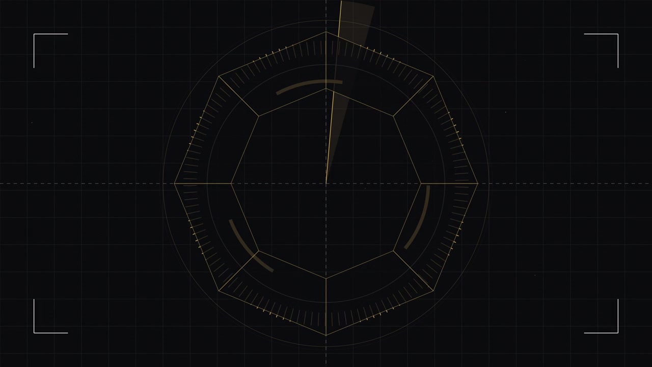 Digital Radar Interface Scanning on Dark Background