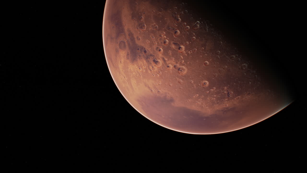 Amazing red planet Mars in deep stellar space