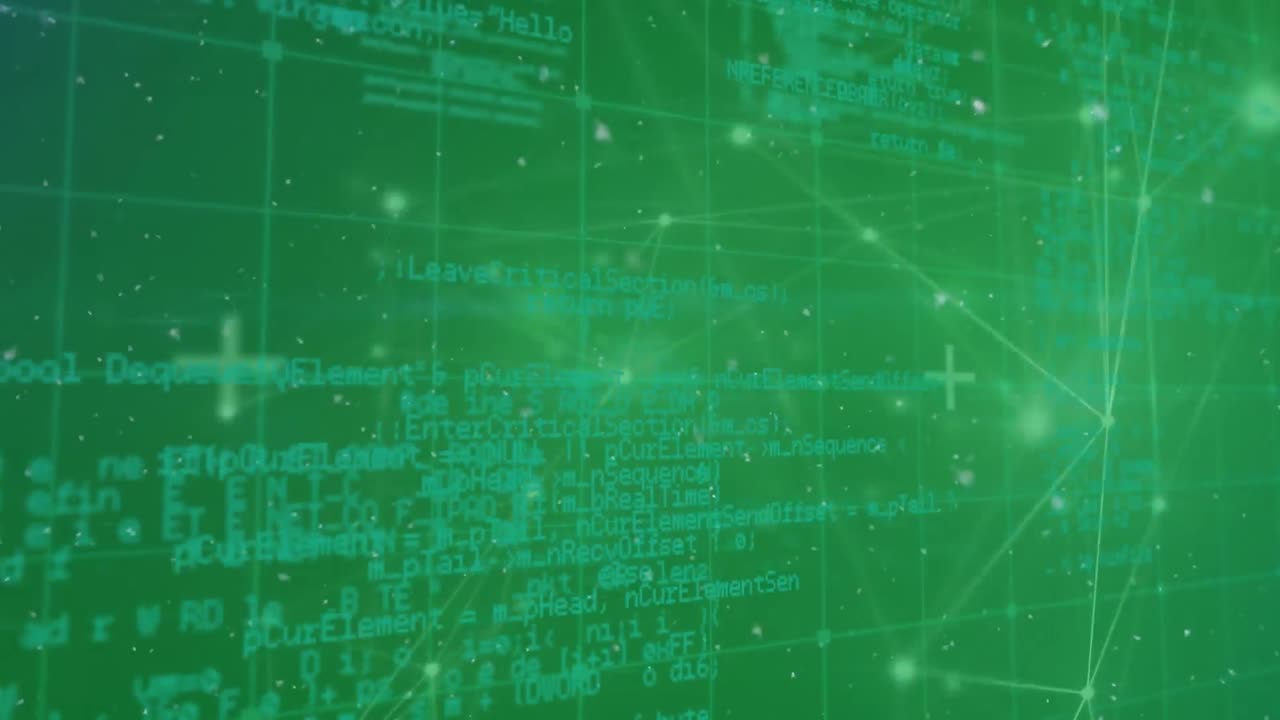 el video es una animación digital de procesamiento de datos y conexiones de red.