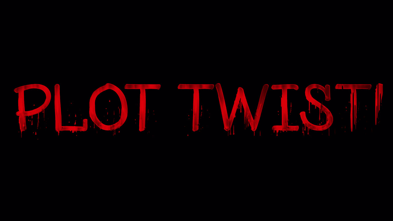 Animated Red Blood Dripping Text Revealing Plot Twist