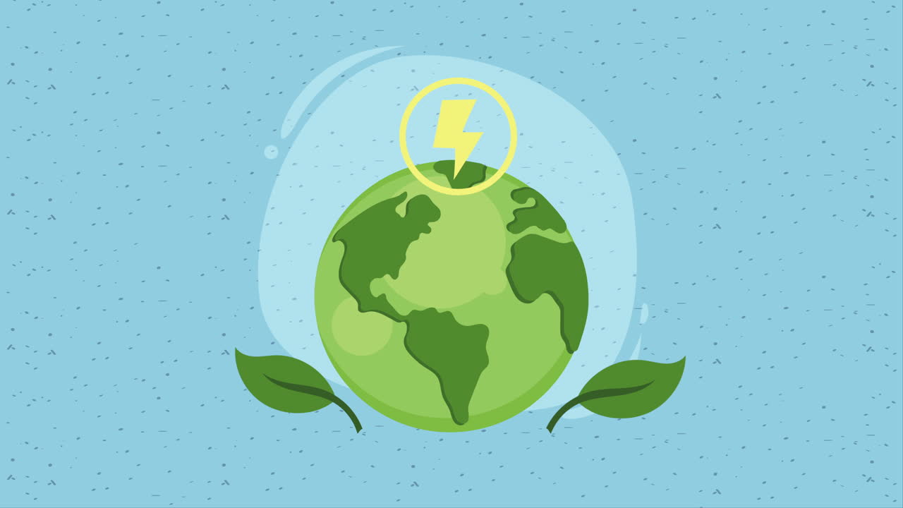 animación del planeta verde del mundo ecológico