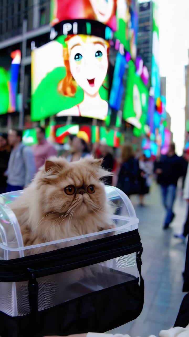 Persian Cat in Times Square