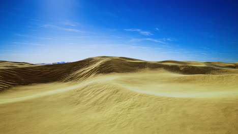 expansive desert landscape with gentle sand dunes under a clear sky