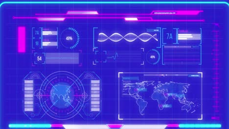 animación del procesamiento de datos en la interfaz