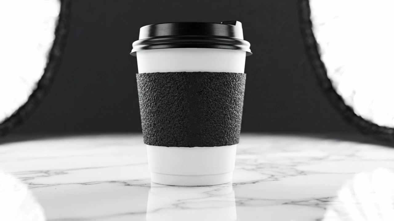 Elegante Tazza da Caffè su Superficie di Marmo con Texture Unica e Design Minimalista, Ideale per Esaltare l'Estetica e la Presentazione delle Bevande Moderne